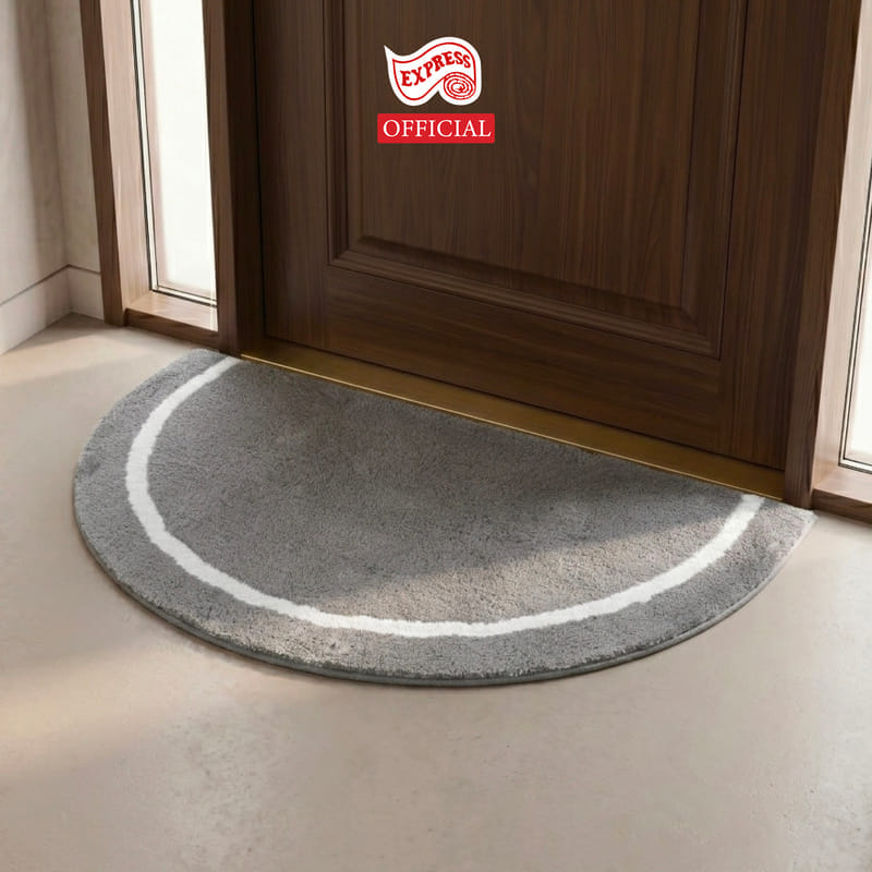 พรมเช็ดเท้าหน้าประตู EXPRESS CARPET รุ่น EH2-6 ขนาด ครึ่งวงกลม 45X75 ซม. หนา 20 มม. สีเทา